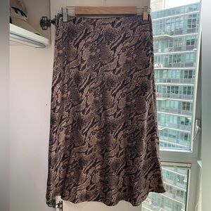 EXPRESS pink snake skin satin skirt